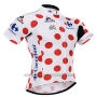 2015 Cycling Jersey Tour de France White and Red Short Sleeve and Bib Short